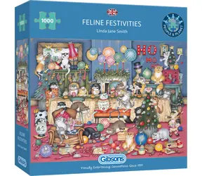 GIBSONS Puzzle Kočičí svátky / 1000 dílků / 68 × 49 cm