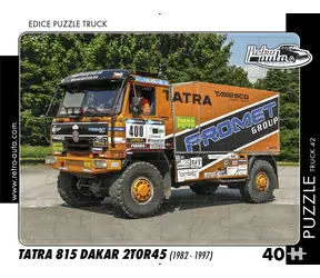 RETRO-AUTA Puzzle TRUCK č.42 Tatra 815 Dakar (1982-1997) / 40 dílků / Rozměr 32 × 24 cm