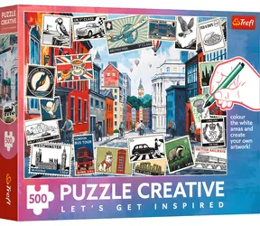 TREFL Puzzle Creative: Pozdravy z Londýna / 500 dílků / 48 x 34 cm / Děti a dospělí