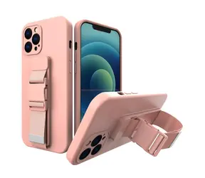 Hurtel Rope Case pro Xiaomi Poco M4 Pro 5G růžová / Kryt / Silikonový / S popruhem na zavěšení