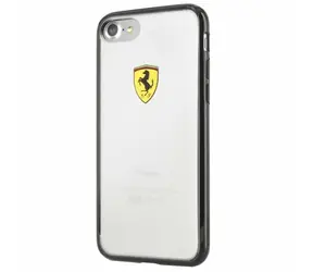 Ferrari FEHCP7BK Racing Shield černá/transparentní / Kryt / iPhone 7/8/SE 2020/SE 2022