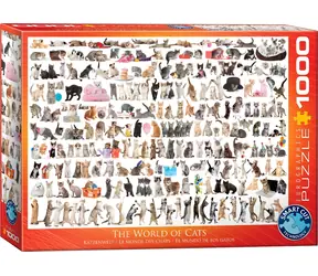 EUROGRAPHICS Puzzle Svět koček / 1000 dílků / 67,6 × 48,9 cm
