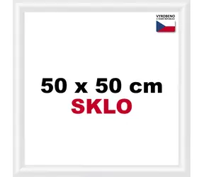 BFHM Plastový rám na puzzle 50x50 cm bílá / Rám na puzzle / sklo 2 mm / výška profilu 21 mm