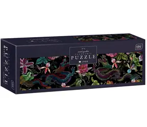 INTERDRUK Panoramatické puzzle Dračí zahrada / 1000 dílků / 96x32 cm
