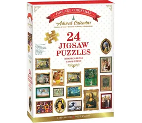 EUROGRAPHICS Puzzle Adventní kalendář: Fine Art Vánoce / 24x50 dílků / od 6 let