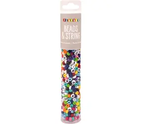 PLAYBOX Korálky v tubě Mix tvarů / 650 ks / Plast