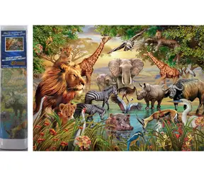 NORIMPEX Diamantové malování Safari u řeky / 30x40 cm