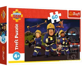 TREFL Puzzle Požárník Sam: Hrdina v uniformě / 60 dílků / 33 x 22 cm