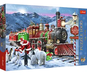 TREFL Puzzle Premium Plus Tea Time: Vánoční vlak / 1000 dílků / 68,3 × 48 cm