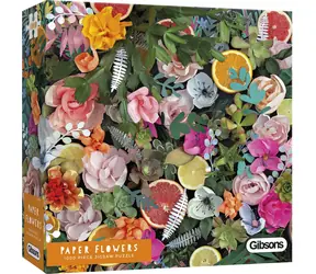 GIBSONS Puzzle Papírové květy / 1000 dílků / 68 × 49 cm