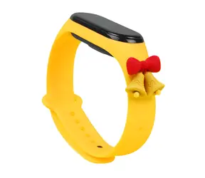 Hurtel Vánoční silikonový řemínek se zvonečky žlutá / Řemínek / pro Xiaomi Mi Band 5/6