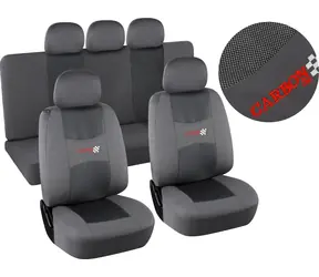 Compass Autopotahy CARBON LIGHT šedé / Autopotahy / Sada 9 ks / Kompatibilní s bočním airbagem