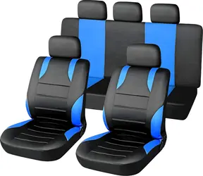 Compass Autopotahy SPORT černo-modré / Autopotahy / sada 9 dílů / s airbagy v sedadlech / 100% polyester