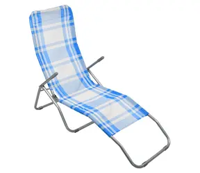 Rulyt RELAX modro-bílá / Lehátko kempingové skládací / poloha vsedě i vleže / nosnost 100 kg