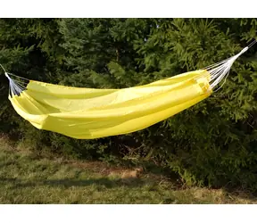 RULYT Houpací síť 240x145 cm žlutá / Houpací síť / Nosnost 100 kg / 210T polyester