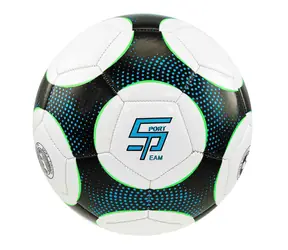 SPORTTEAM Fotbalový míč S2 černo-modrý / vel. 5 / PVC třívrstvý / Strojově šitý