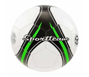 SPORTTEAM Fotbalový míč S2 černo-zelený / Míč / Vel. 5 / PVC třívrstvý