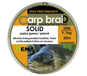 SEMA Pletená šňůra Solid / 10 m / 20 lbs / 9,1 kg