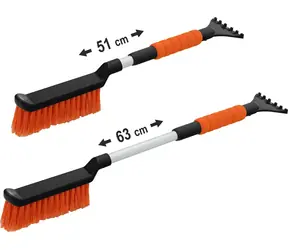 Compass Škrabka s košťátkem oranžová / Škrabka s košťátkem / teleskopická 51-63 cm / hliníková rukojeť