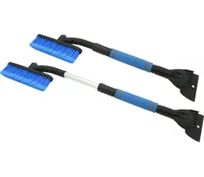 Compass teleskopická škrabka s košťátkem modrá / Škrabka na led / 55-80 cm / hliník a plast