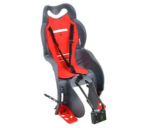 RULYT HAVAJ šedo-červená / Dětská cyklosedačka / na rám / nosnost 22 kg / pro kola 24-28"