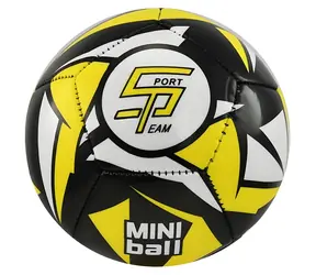 SPORTTEAM Fotbalový míč miniball černo-neonově žlutý / Míč / vel. 1 / 12 panelů / dvouvrstvý / 120-140 g