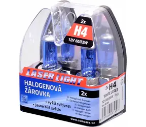Compass H4 WHITE LASER / Autožárovka / 12V / 60/55W / P43t / 2ks