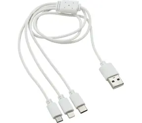 Compass Nabíjecí kabel 3v1 / USB-A na Micro-USB / USB-C / Lightning / 75 cm / 2,1 A
