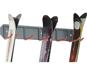 COMPASS Držák lyží na zeď / Držák na lyže / pro 3 páry + hůlky / nosnost 30 kg / kov, guma