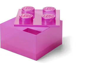 LEGO® Storage 40090801 Brick 4 světle růžová, průhledná / Úložný box / 250 x 180 x 250 mm