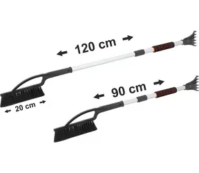 Compass SNOW MAX / Škrabka na sníh a led / S košťátkem / Teleskopická rukojeť 90-120 cm