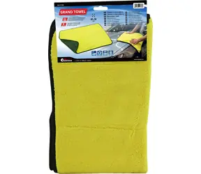 Compass GRAND TOWEL 80x50 cm žluto-šedá / Mikrovláknová utěrka na auto / oboustranná / 80×50 cm