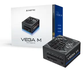 Chieftec Vega M PPG-1000-C černá / Zdroj ATX / 1000W / ATX 3.1 / 80 PLUS Gold / Plně modulární / 135 mm