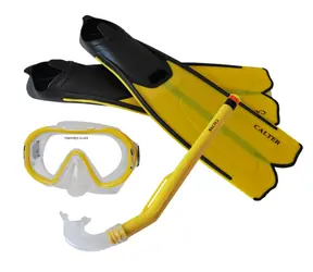 CALTER KIDS S06+M168+F41 žlutá / Potápěčský set / maska, šnorchl a ploutve / EU 34-36 / od 4 let