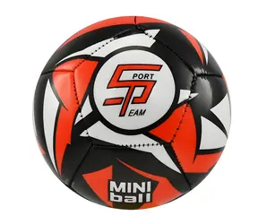 SPORTTEAM Fotbalový míč miniball S2 černo-červený / Míč / vel. 1 / 12 panelů / dvouvrstvý / 120-140 g