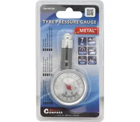 Compass Pneuměřič METAL / Pneuměřič tlaku pneumatik / 0,5–7 Atm / Celokovové provedení