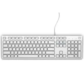 DELL KB216 QuietKey (580-ADEG) bílá / Multimediální klávesnice / US Mezinárodní / QWERTY / USB