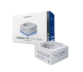 Chieftec Vega M PPG-1000-CW bílá / Zdroj ATX / 1000W / ATX 3.1 / 80 PLUS Gold / Plně modulární