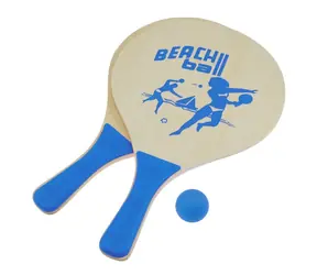 SportTeam Plážový tenis set modrý / 2× pálka / míček / MDF