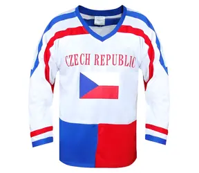 SportTeam Hokejový dres ČR 7 bílý, vel. XL / Hokejový dres / 100% polyester