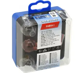 Compass Servisní box žárovek ŠKODA FABIA I / Sada autožárovek a pojistek / H3, H7, C5W, W5W, P21W