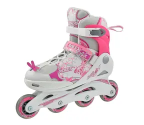 Roces COMPY 6.0 Girl bílo-růžové / Kolečkové brusle / Dětské / vel. L (38-41) / ABEC 3 / 70 mm PU 82A