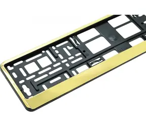 Compass GOLD STRIP černá, zlatý rámeček / Podložka pod SPZ / 520 x 110 mm