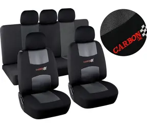 Compass CARBON DARK Potahy sedadel sada 9 ks černé / Autopotahy / Boční airbag / Univerzální
