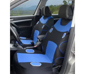COMPASS Autopotahy LAS VEGAS černo-modré / sada 2 přední sedadla / opěrky hlavy 2x / 100% polyester