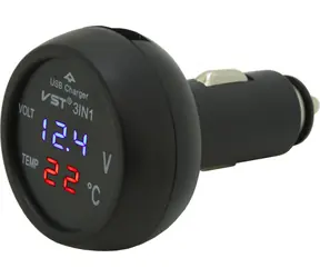 Compass Autonabíječka MULTI USB / Nabíječka do auta / Voltmetr / Teploměr / 5V/2,1A
