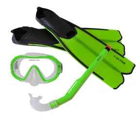 CALTER KIDS S06+M168+F41 zelená / Potápěčský set / maska, šnorchl a ploutve / EU 34-36 / od 4 let
