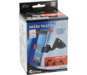 Compass Držák telefonu a GPS na přísavku SIDE / Držák / Přísavka s aretací / 360° otočný / černá