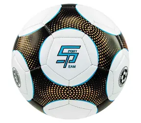 SPORTTEAM Fotbalový míč S2 černo-oranžový / Vel. 5 / PVC třívrstvý / Strojově šitý
