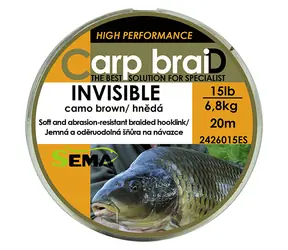 SEMA Pletená šňůra Invisible / 20 m / 40 lbs / 18,2 kg
